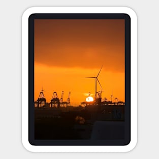 Sunset View in Germany: Renewable Future Sticker